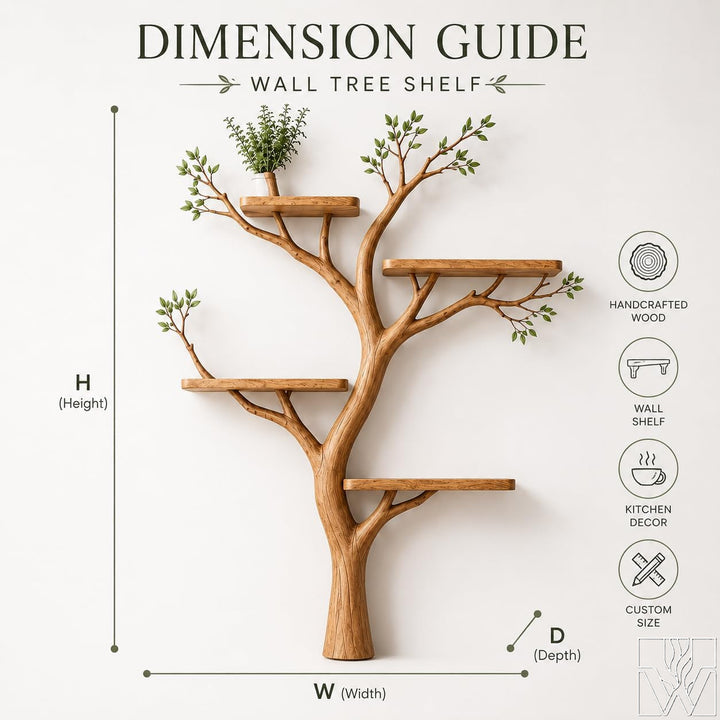 Handcrafted Natural Wood Tree Branch Floating Wall Shelf - Image 2