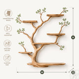 Handcrafted Natural Wood Tree Branch Floating Wall Shelf - Image 2