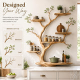 Handcrafted Natural Wood Tree Branch Floating Wall Shelf - Image 4
