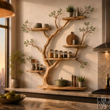 Handcrafted Natural Wood Tree Branch Floating Wall Shelf - Image 6