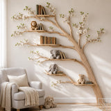 Handcrafted Wood Tree Branch Bookshelf for Nursery Room - Image 1