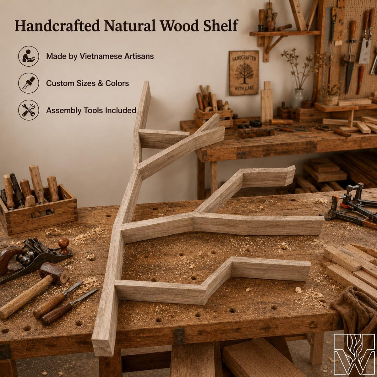 Handcrafted Wood Tree Branch Bookshelf for Nursery Room - Image 5