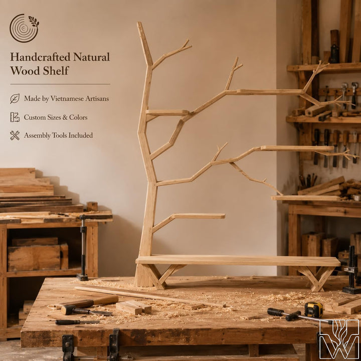 Handcrafted Wood Tree Branch Bookshelf for Nursery Room - Image 5