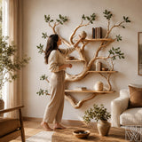 Handcrafted Tree Branch Bookshelf - The Whispering Sequoia