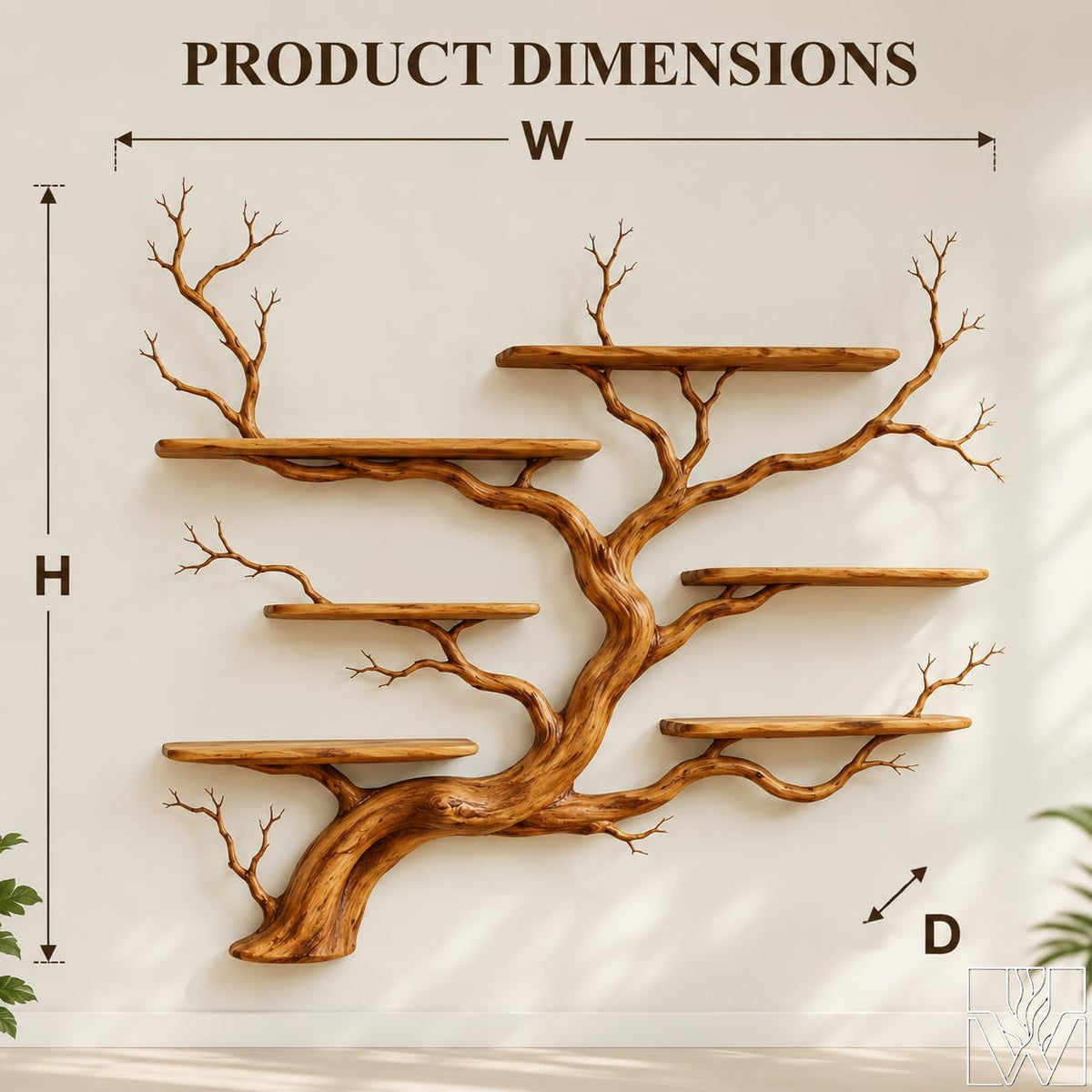 Handcrafted Tree Branch Bookshelf - Canyon Spirit Arbor