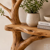 Natural Wood Multi-Layer Tree Branch Floating Shelf