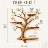 Multi-Layer Sculptural Wood Tree Branch Wall Shelf