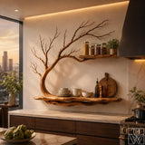 Unique Natural Wood Tree Branch Floating Wall Shelf