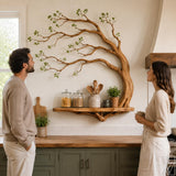 Handcrafted Natural Wood Tree Branch Floating Shelf