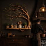 Handcrafted Natural Wood Tree Branch Floating Shelf