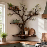 Unique Multi-Layer Natural Wood Tree Branch Bookshelf