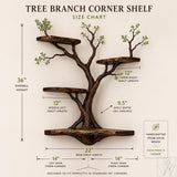 Unique Multi-Layer Natural Wood Tree Branch Bookshelf
