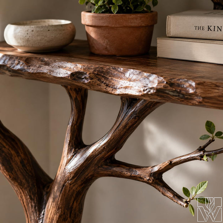 Unique Multi-Layer Natural Wood Tree Branch Bookshelf
