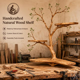 Solid Wood Multi-Layer Tree Branch Corner Bookshelf