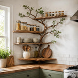 Handcrafted Natural Wood Tree Branch Corner Bookcase