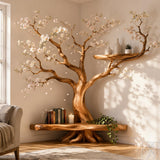 Handcrafted Tree Branch Book Shelf Corner Bookcase