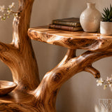 Handcrafted Tree Branch Book Shelf Corner Bookcase