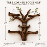 Handcrafted Tree Branch Book Shelf Corner Bookcase