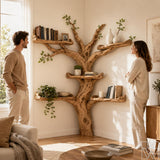 Handcrafted Tree Branch Book Shelf Corner Bookcase