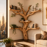 Handcrafted Tree Branch Book Shelf Corner Bookcase