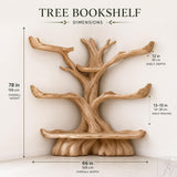 Handcrafted Tree Branch Book Shelf Corner Bookcase