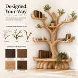 Handcrafted Tree Branch Book Shelf Corner Bookcase