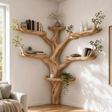 Handcrafted Tree Branch Book Shelf Corner Bookcase