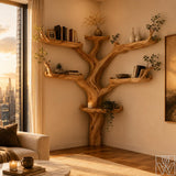 Handcrafted Tree Branch Book Shelf Corner Bookcase