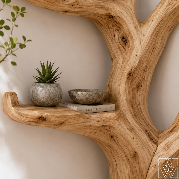 Handcrafted Tree Branch Book Shelf Corner Bookcase
