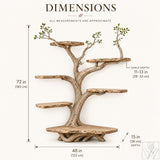 Handcrafted Tree Branch Floating Shelf Corner Bookcase