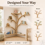 Large Handcrafted Tree Branch Corner Bookshelf for Nursery