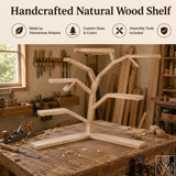 Large Handcrafted Tree Branch Corner Bookshelf for Nursery
