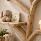 Large Handcrafted Tree Branch Corner Bookshelf for Nursery