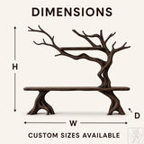 Handcrafted Solid Wood Tree Branch Console Table for Entryway