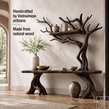 Handcrafted Solid Wood Tree Branch Console Table for Entryway
