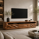 Low Profile Organic Solid Wood TV Stand & Media Console