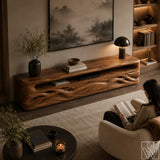 Low Profile Organic Solid Wood TV Stand & Media Console