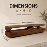 Sculptural Organic Solid Wood TV Stand & Media Console