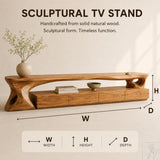 Mid-Century Organic Solid Wood TV Stand & Media Console