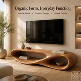 Handcrafted Modern Organic Wood TV Stand for Living Room