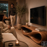 Handcrafted Modern Organic Wood TV Stand for Living Room