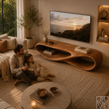 Handcrafted Modern Organic Wood TV Stand for Living Room