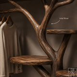 Rustic Coat Rack with Integrated Shoe Shelf Structure