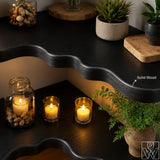Live Edge Solid Wood Floating Shelf with Organic Curved Front Edge