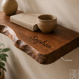 Handcrafted Live Edge Solid Wood Floating Wall Shelf