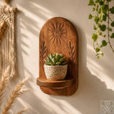 Handmade Option 3 Floating Plant Shelf with curved outline profile