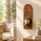 Solid Wood Floating Plant Shelf Option 4 Open Floating Ledge Design