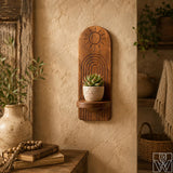 Solid Wood Floating Plant Shelf Option 4 Open Floating Ledge Design