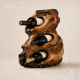 Rustic Wooden 3-Tier Countertop Wine Rack with Curved Tier Design