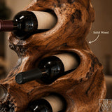 Rustic Wooden 3-Tier Countertop Wine Rack with Curved Tier Design